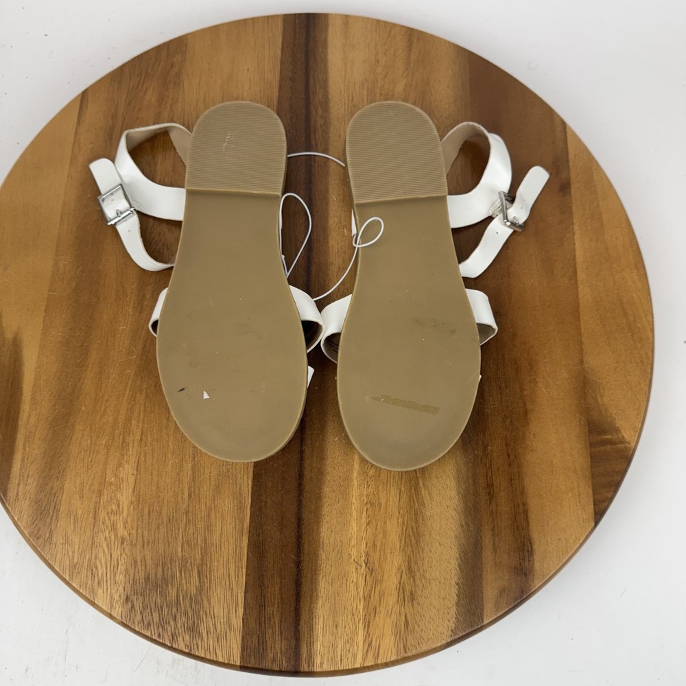 New Girls Big Kids Tucker + Tate Tarya White Strappy Adjustable Sandals Size 5 Y - Picture 7 of 8